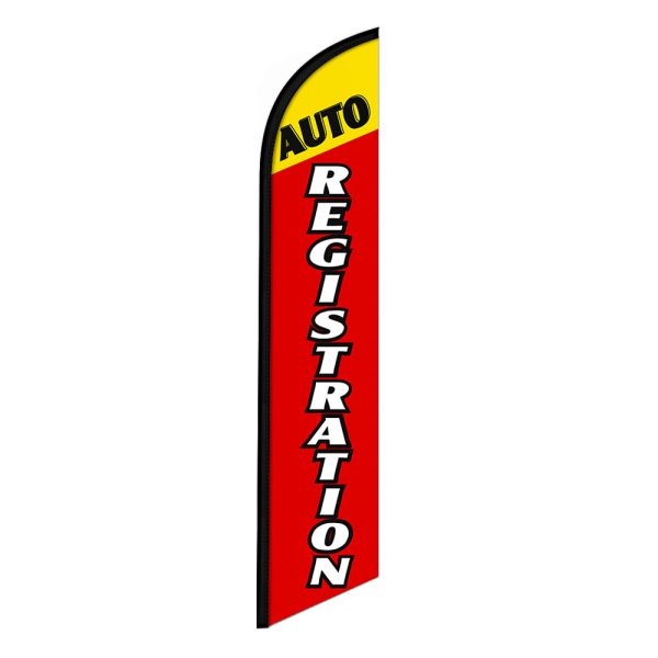 Auto Registration Feather Flag Banner 12FT tall Sign