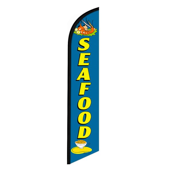 Seafood Feather Flag Banner 12FT Tall Sign