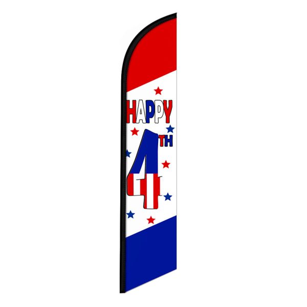Happy 4th Feather Flag Banner 12FT Tall Sign