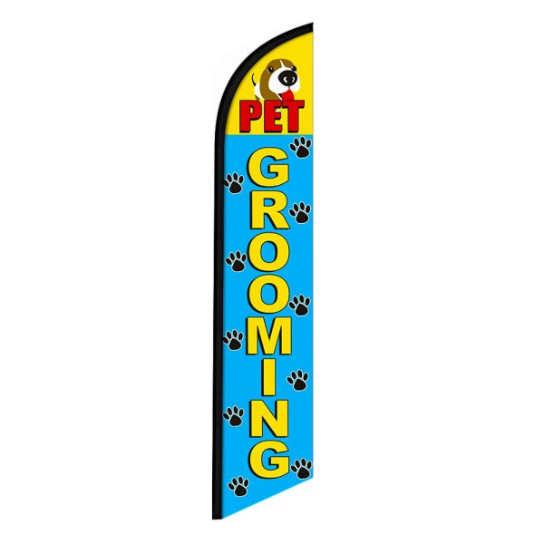 Pet Grooming Feather Flag Banner 12FT Tall Sign