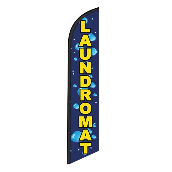 Laundromat Flag Banner 12FT Tall Sign