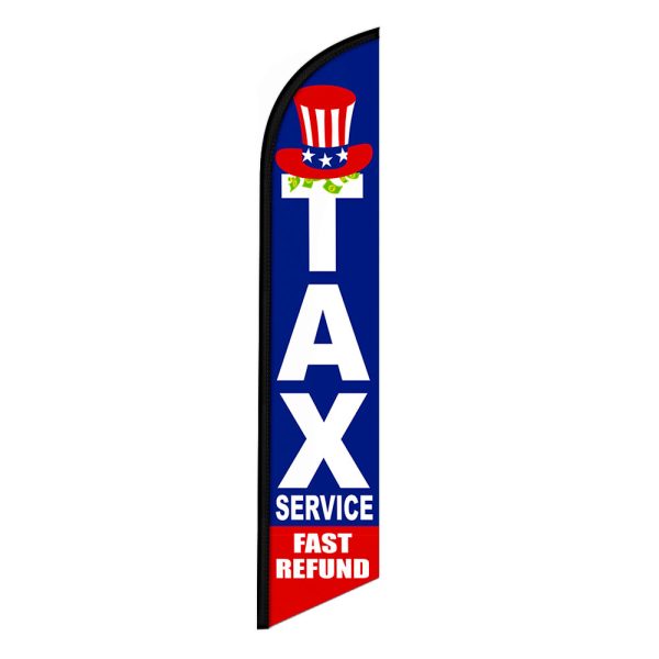 Tax Service Fast Refund Feather Flag Banner 12FT Tall Sign