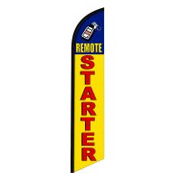 Remote Starter Feather Flag Banner 12FT tall Sign