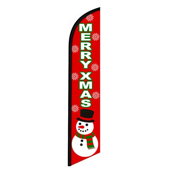 Merry Christmas Flag Banner 12FT Tall Sign