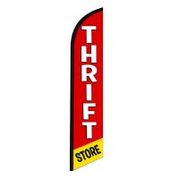 Thrift Store Feather Flag Banner 12FT Tall Sign