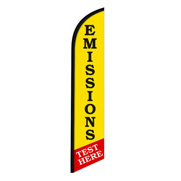 Emissions Test Here Feather Flag Banner 12FT Tall Sign