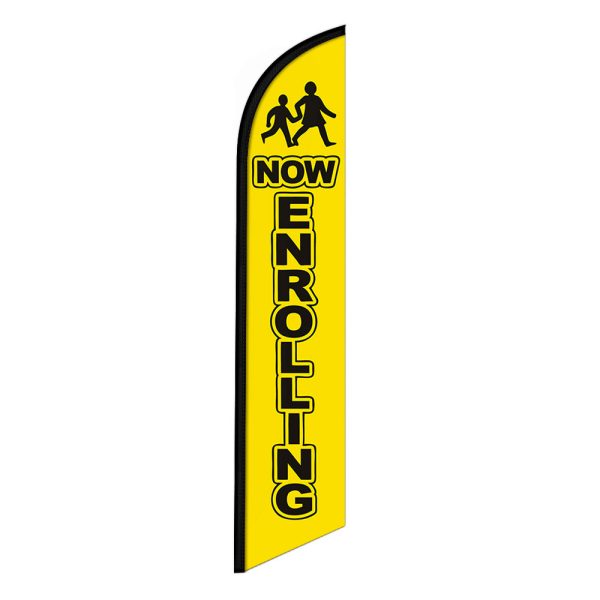 Now Enrolling Feather Flag Banner 12FT Tall Sign