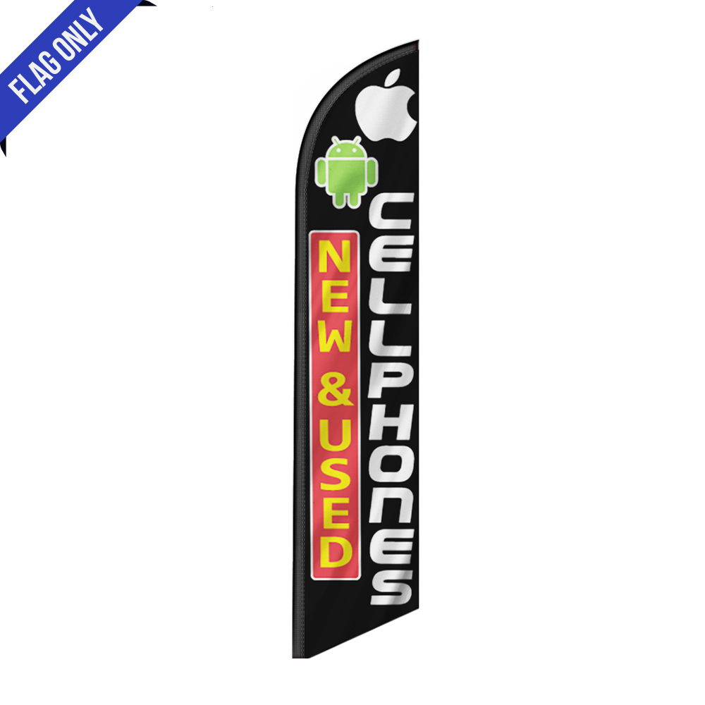 New & Used Cellphones Feather Flag Banner 12FT tall Sign - Image 2