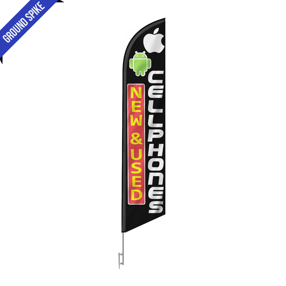 New & Used Cellphones Feather Flag Banner 12FT tall Sign - Image 3