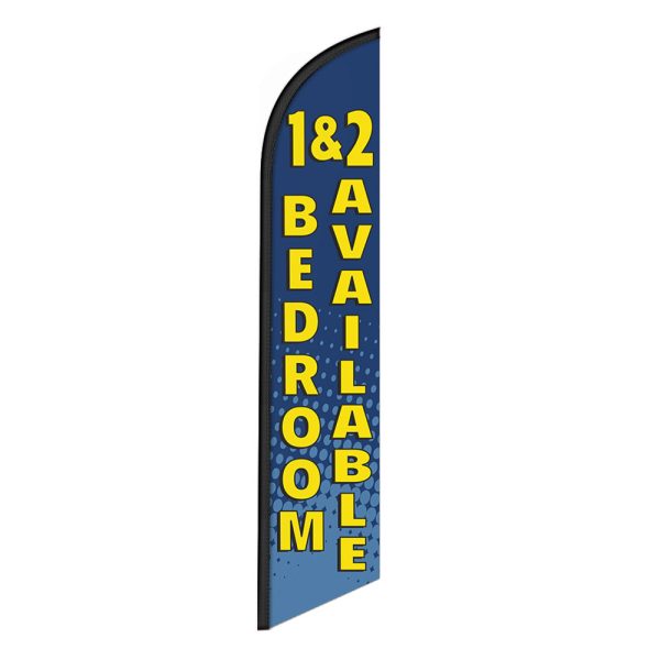 1 & 2 Bedrooms Available Feather Flag Banner for Real Estate businesses