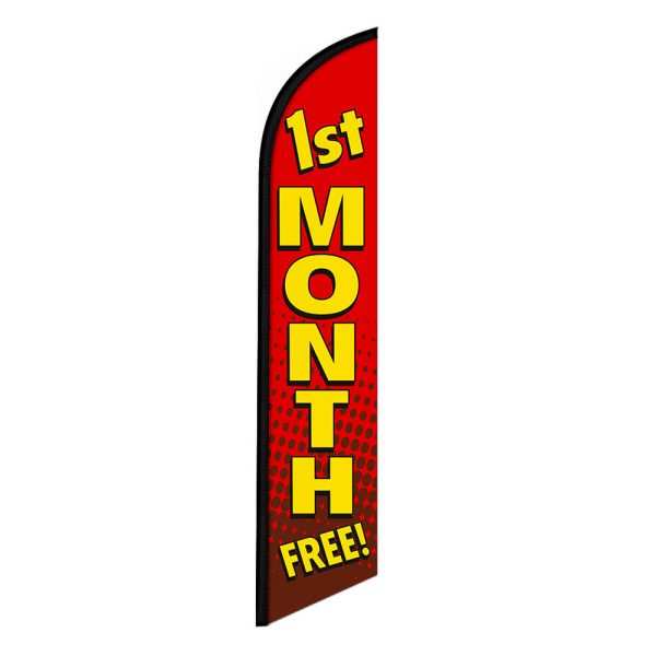1st Month Free Feather Flag Banner Sign
