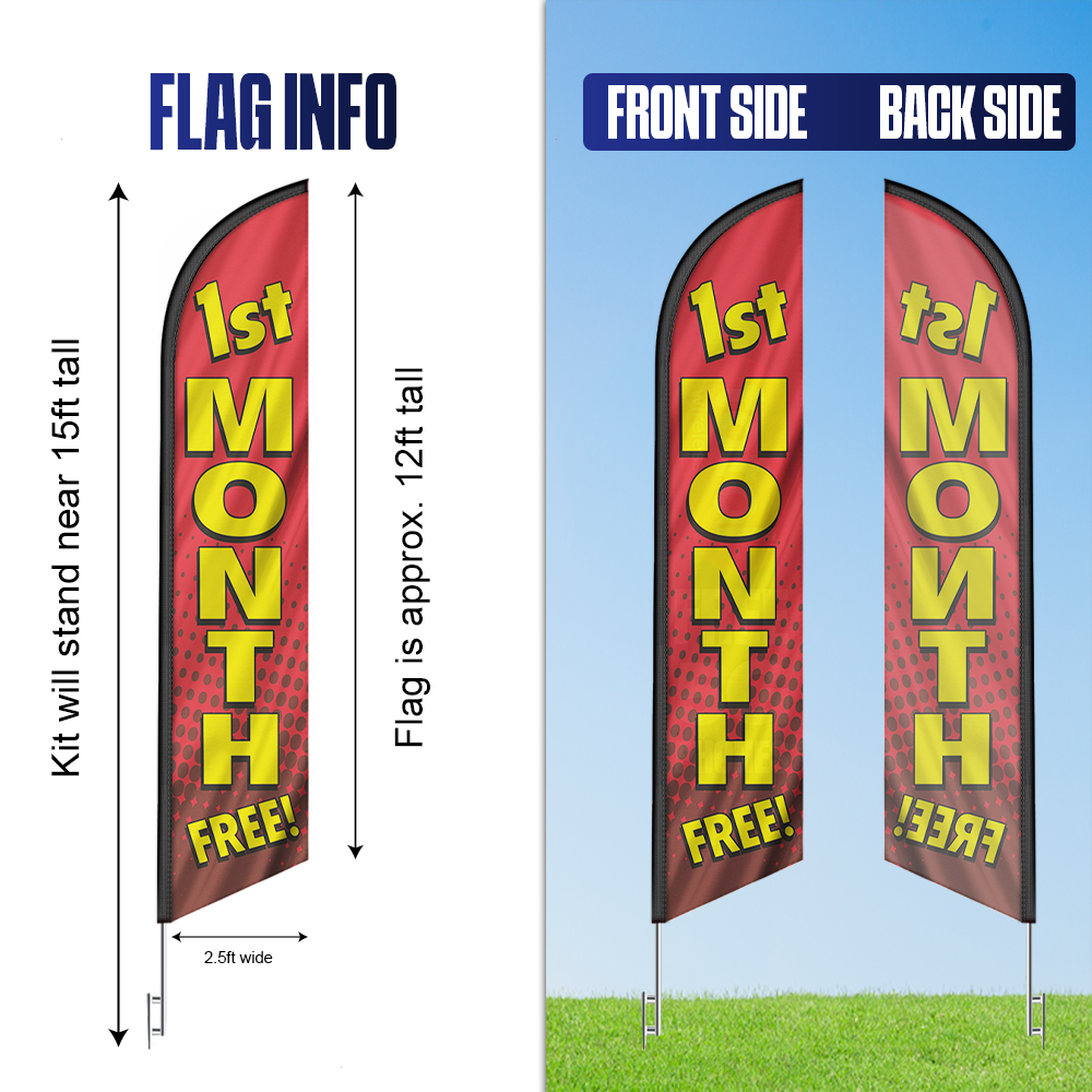 1st Month Free Feather Flag Banner Sign - Image 6