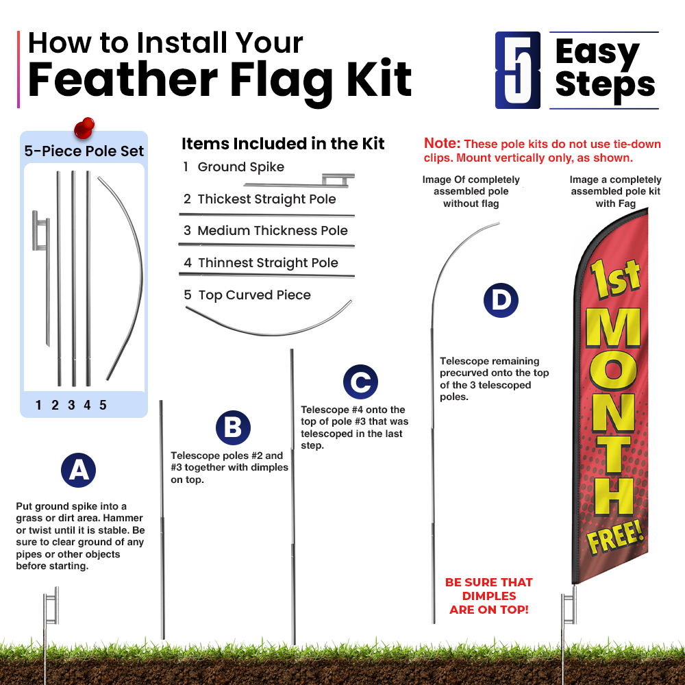 1st Month Free Feather Flag Banner Sign - Image 5