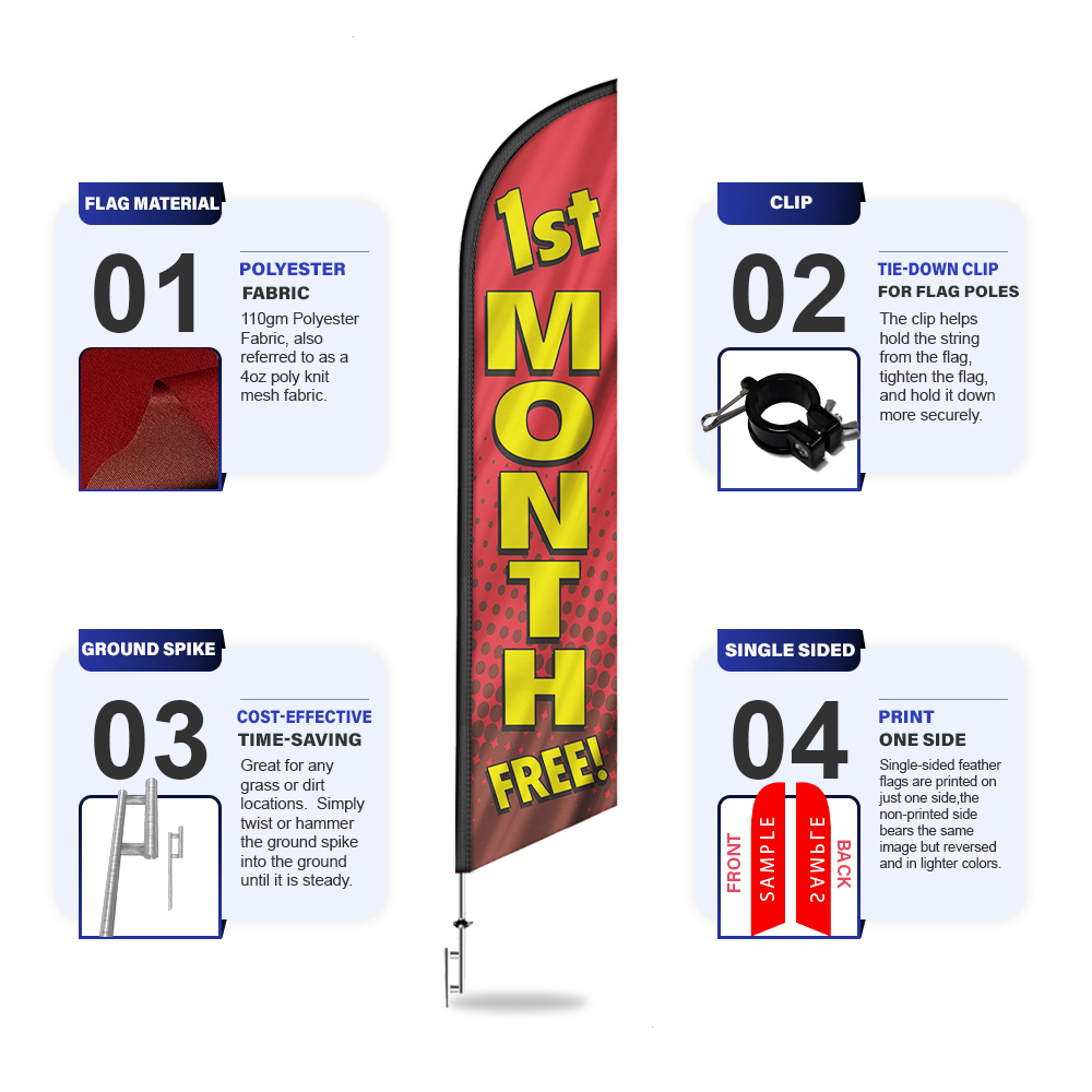 1st Month Free Feather Flag Banner Sign - Image 7
