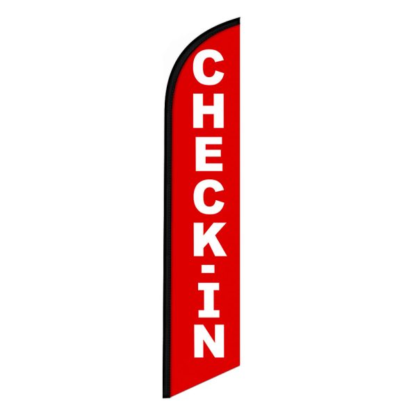 Check-in Feather Flag Banner 12FT Tall Sign