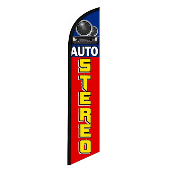 Auto Stereo Feather Flag Banner 12FT Tall Sign
