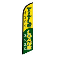 Title Loans Feather Flag Banner 12FT Tall Sign