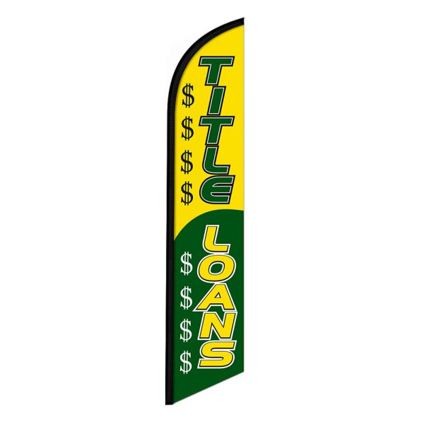 Title Loans Feather Flag Banner 12FT Tall Sign