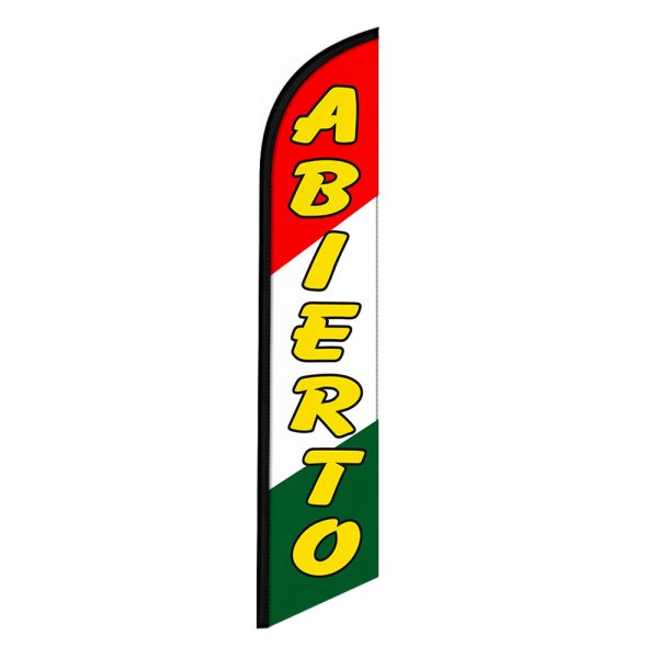 Abierto 12FT tall Feather Flag Banner Sign