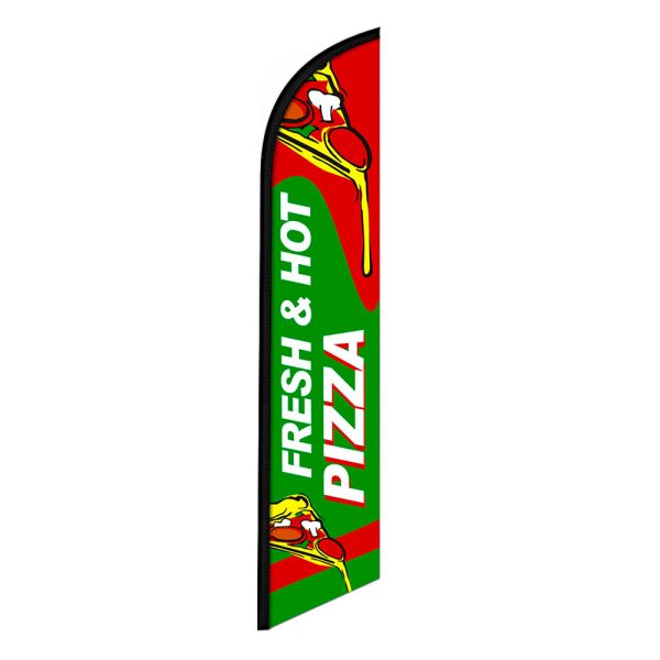 Fresh & Hot Pizza Feather Flag Banner 12FT Tall Sign