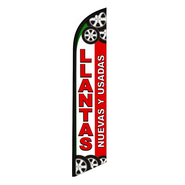 Llantas Nuevas y Usadas Flag Banner 12FT Tall Sign