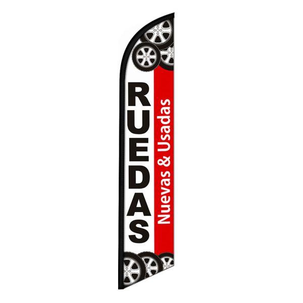 Ruedas Nuevas & Usadas Feather Flag Banner 12FT Tall Sign