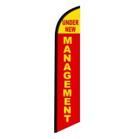 Under New Management Feather Flag Banner 12FT tall Sign
