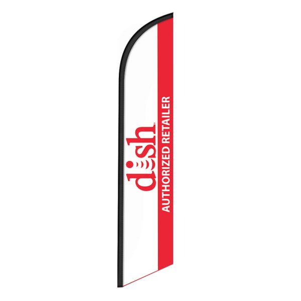 Dish Feather Flag Banner 12FT Tall Sign