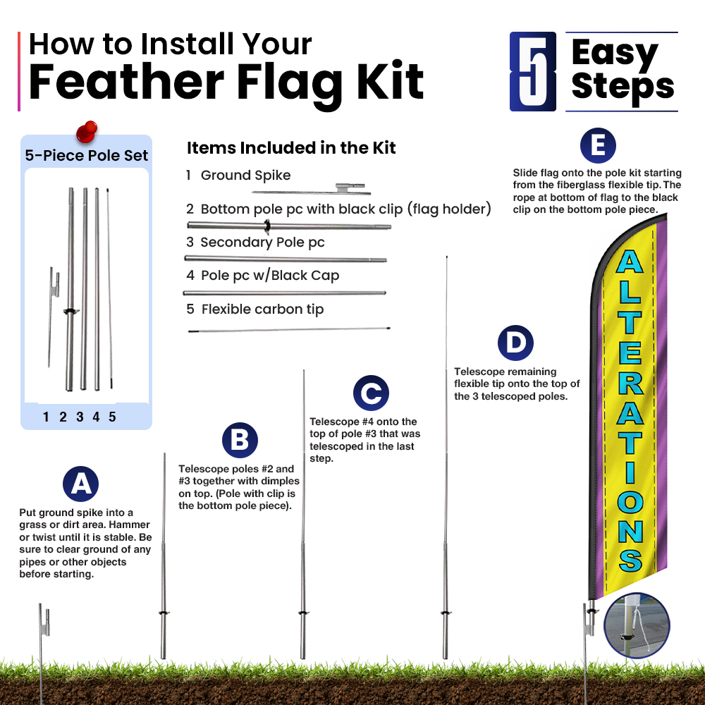 Alterations Feather Flag Banner 12FT tall Sign - Image 5