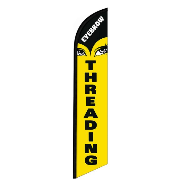 Eyebrow Threading Feather Flag Banner 12FT Tall Sign