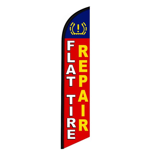 Flat Tire Repair Feather Flag Banner 12FT Tall Sign