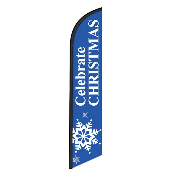 Celebrate Christmas Feather Flag Banner 12FT Tall Sign