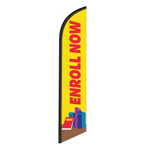 Enroll now Feather Flag Banner 12FT Tall Sign