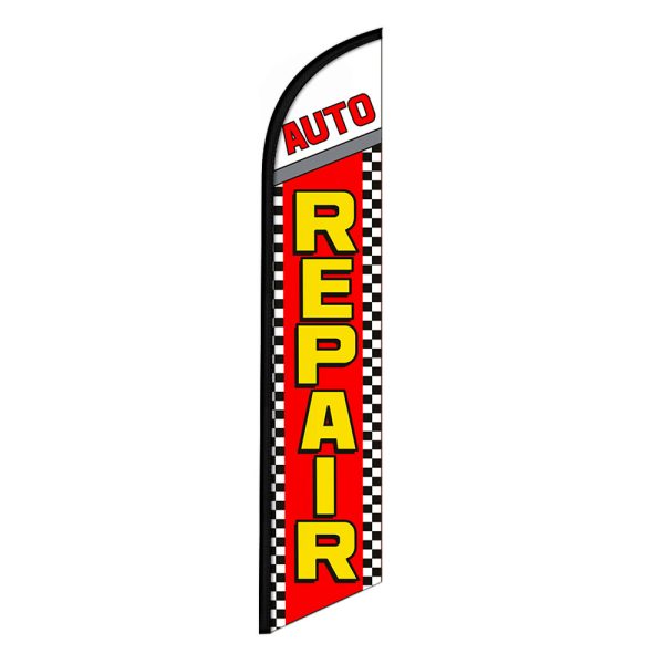 Auto Repair Feather Flag Banner 12FT tall Sign