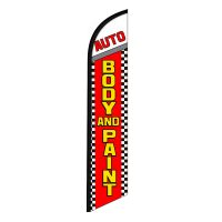 Auto Body and Paint Flag Feather Flag Banner 12FT Tall Sign