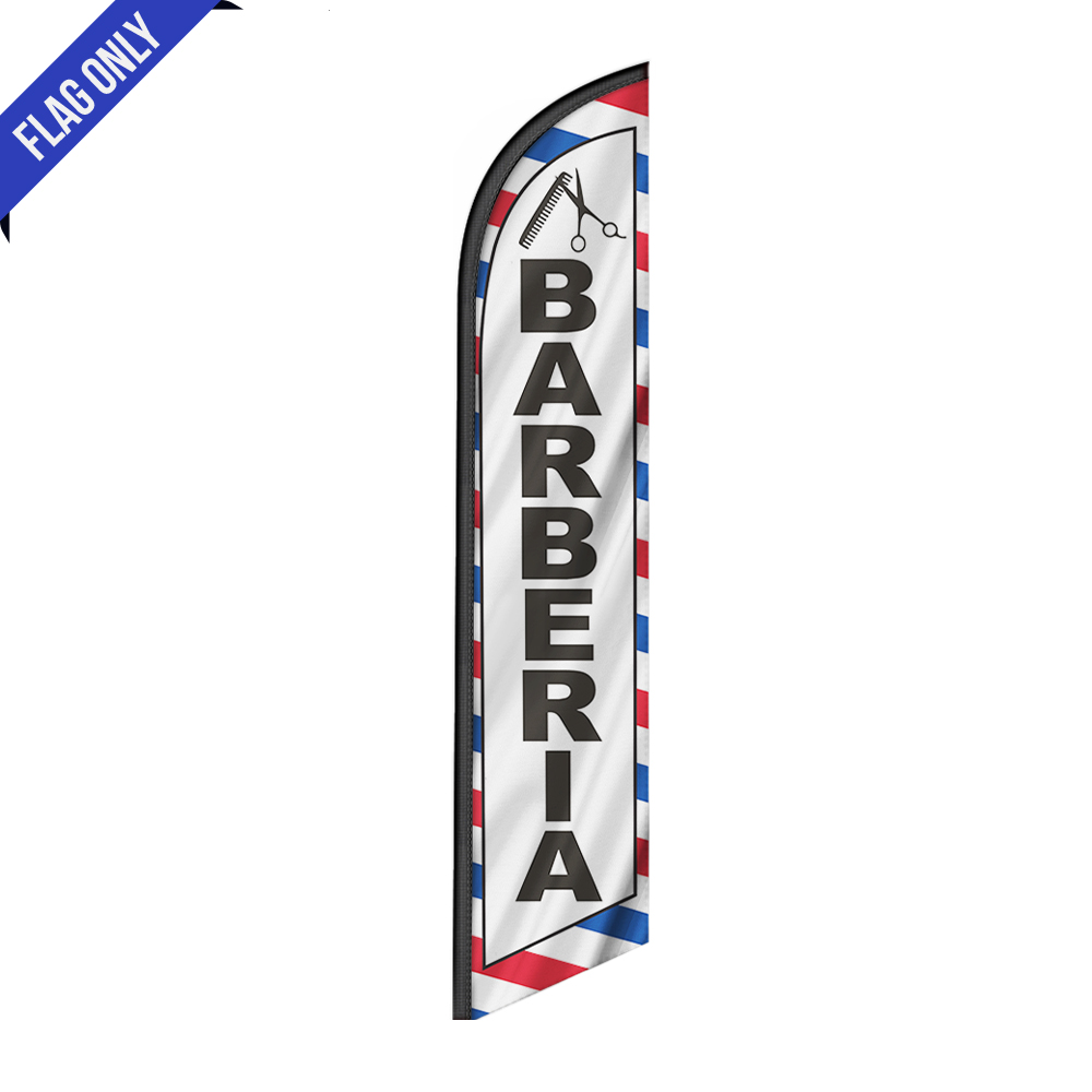 Barberia Feather Flag Banner 12FT Tall Sign - Image 2