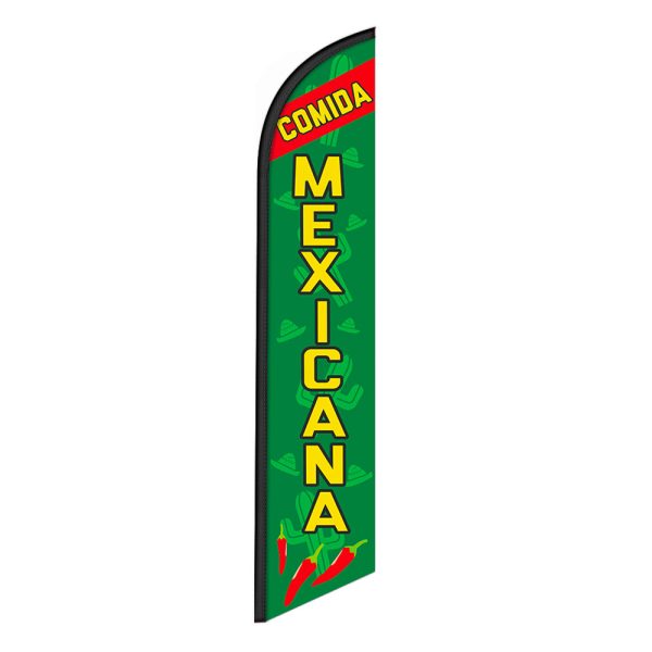 Comida Mexicana Feather Flag Banner 12FT Tall Sign