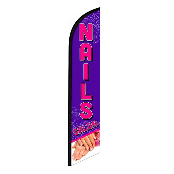 Nails Salon Feather Flag Banner 12FT Tall Sign