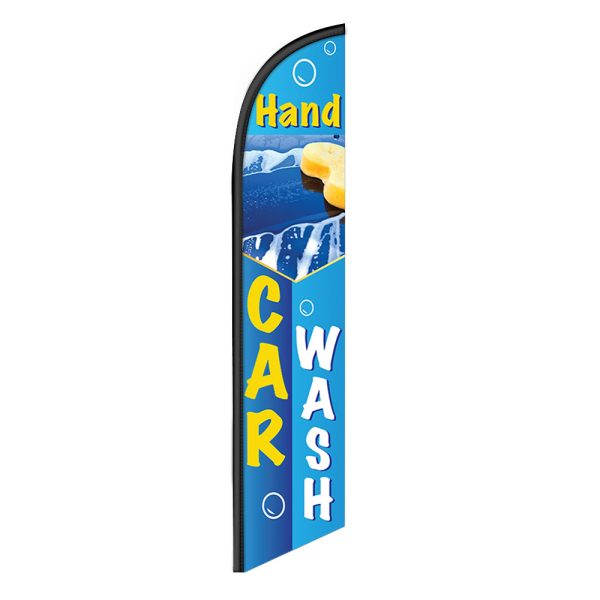 Hand Car Wash Flag Banner 12FT Tall Sign