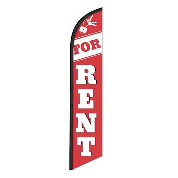 For Rent Feather Flag Banner 12FT Tall Sign