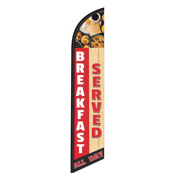 Breakfast served Feather Flag Banner 12FT Tall Sign