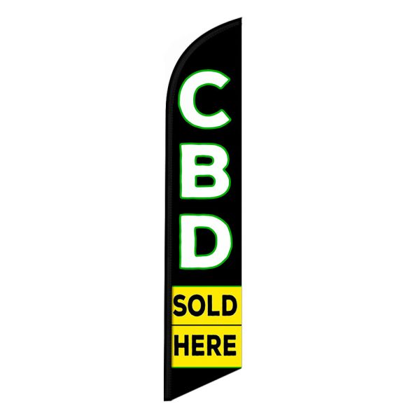 CBD Sold Here Feather Flag Banner 12FT Tall Sign