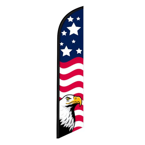Patriotic USA Feather Flag Banner 12FT Tall Sign