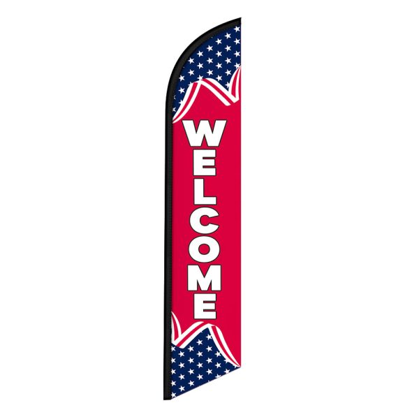 Welcome Feather Flag Banner 12FT Tall Sign