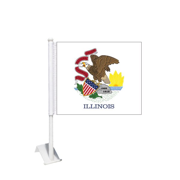 Illinois Car Window Flag
