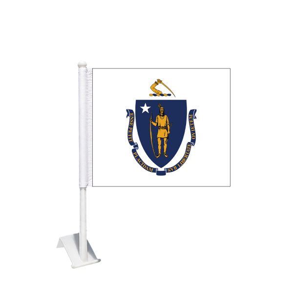 Massachusetts Car Window Flag