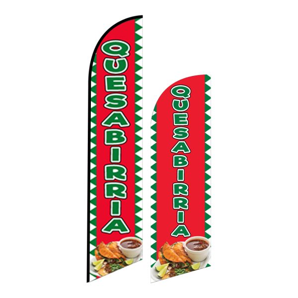 Quesabirria Feather Flag for Mexican Food Restaurants Sign