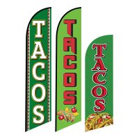 Tacos Feather Flag Mexican Food Sign for Restaurants