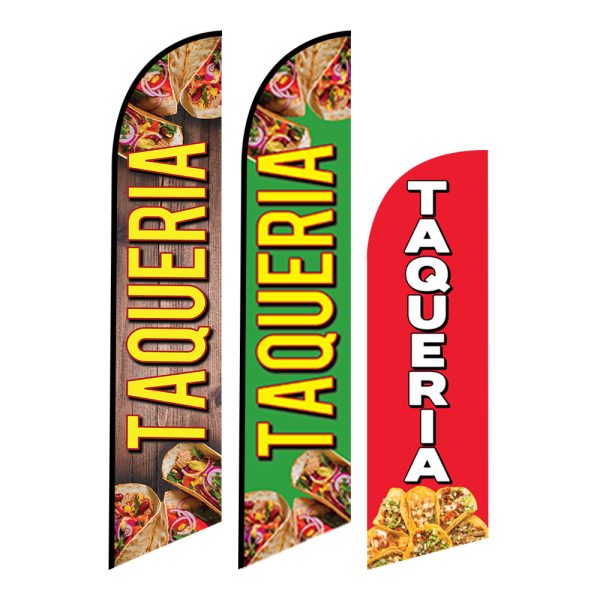 Taqueria Feather Flag Mexican Food Sign for Restaurants