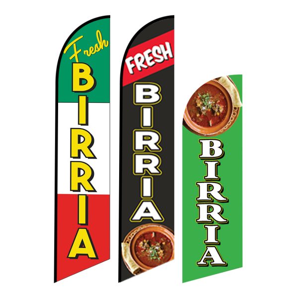 Fresh Birria Feather Flag Mexican Food Sign for Restaurants